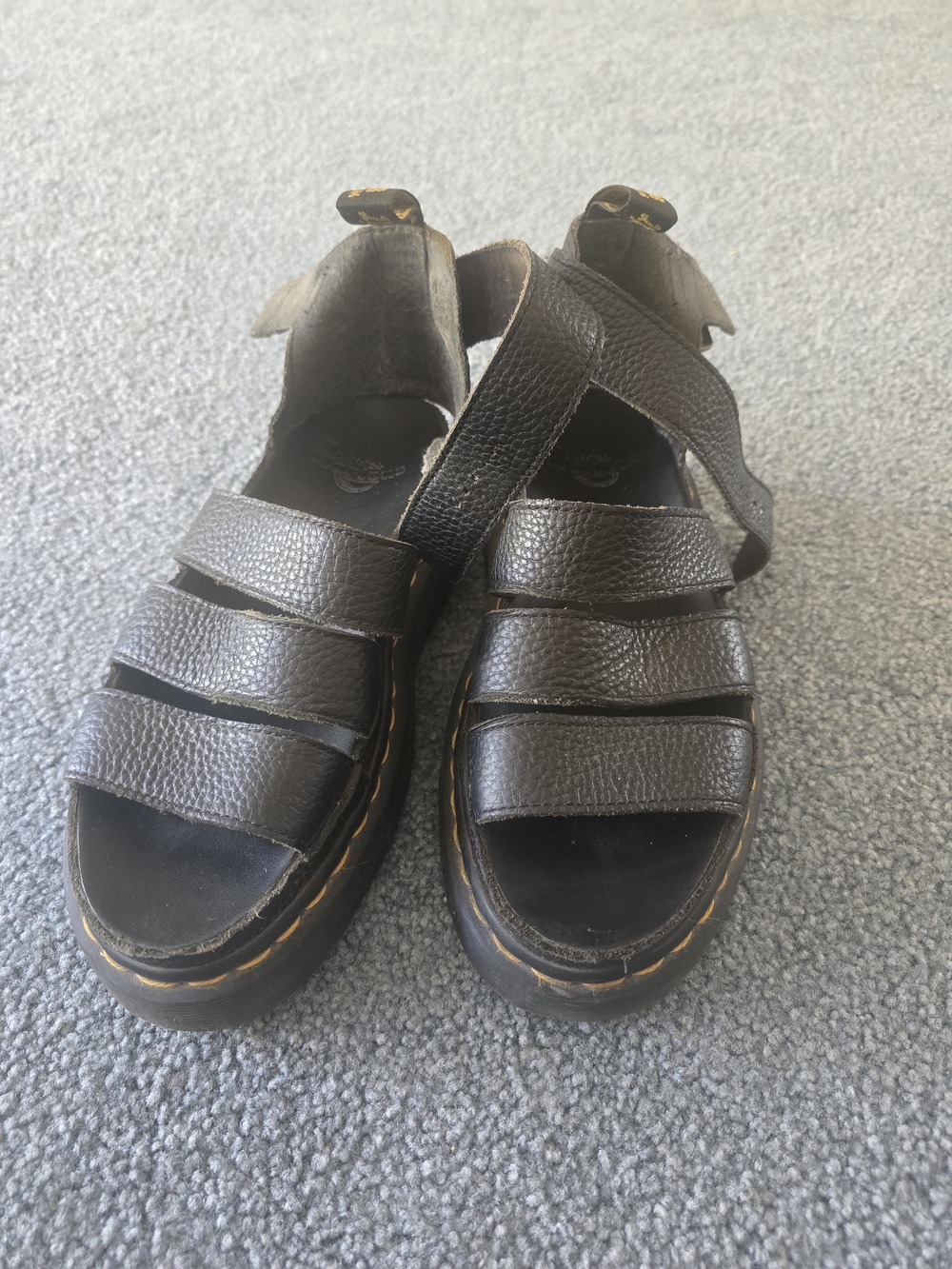 Dr. Martens Black Leather Gladiator Sandals